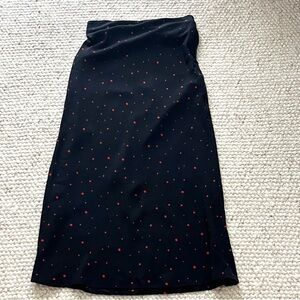 Elodie Navy Blue and Red Polka Dot Maxi Skirt